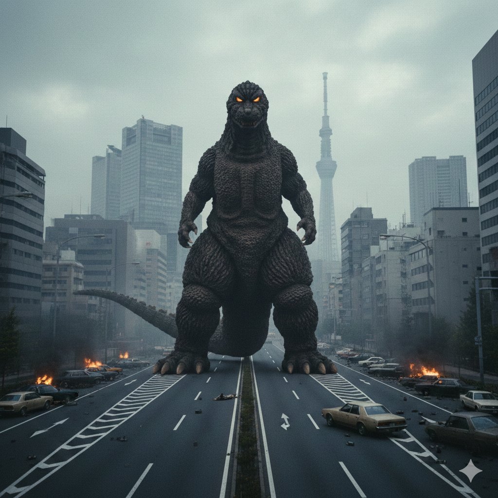 70年代哥斯拉怒视东京晴空塔