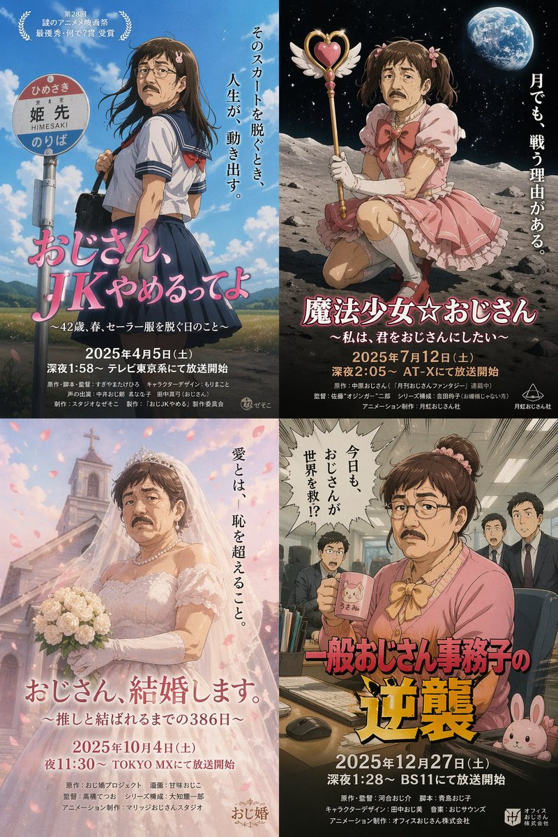 荒诞超现实女装大叔海报