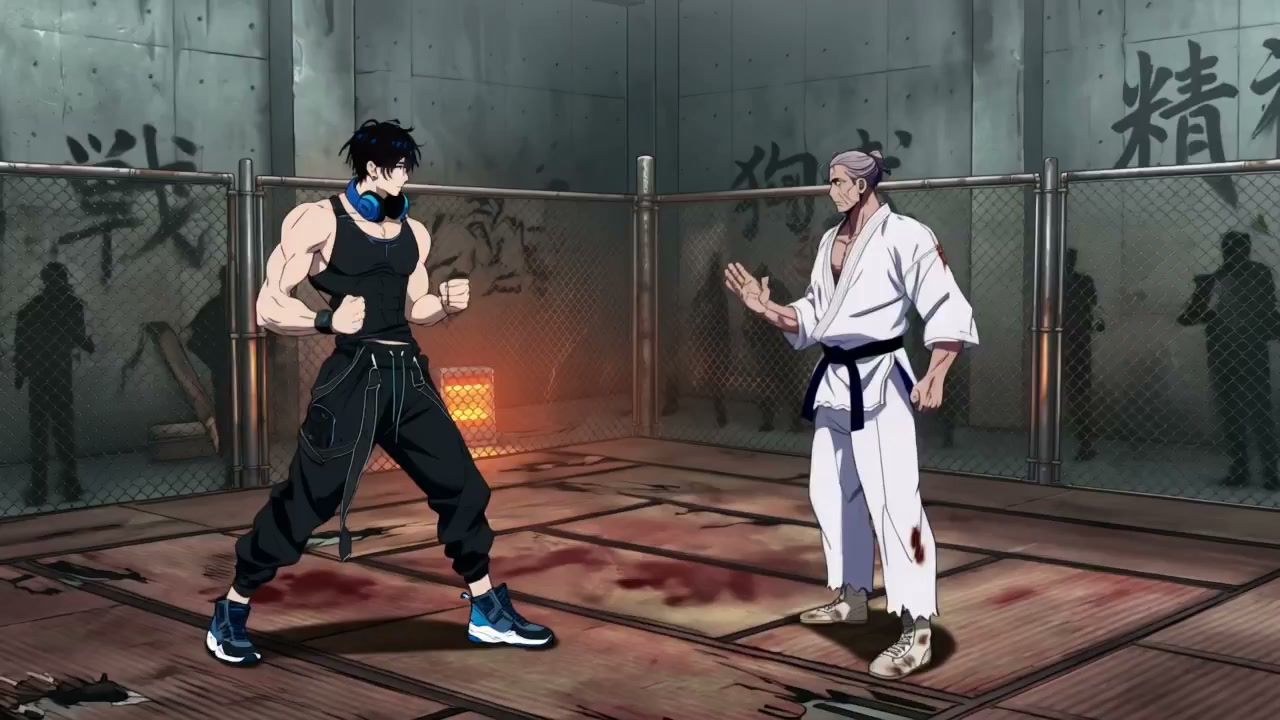 极速踢击与大师防守的动漫对决