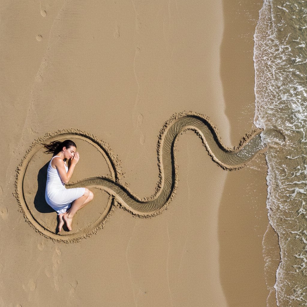 沙滩大地艺术的海之血脉