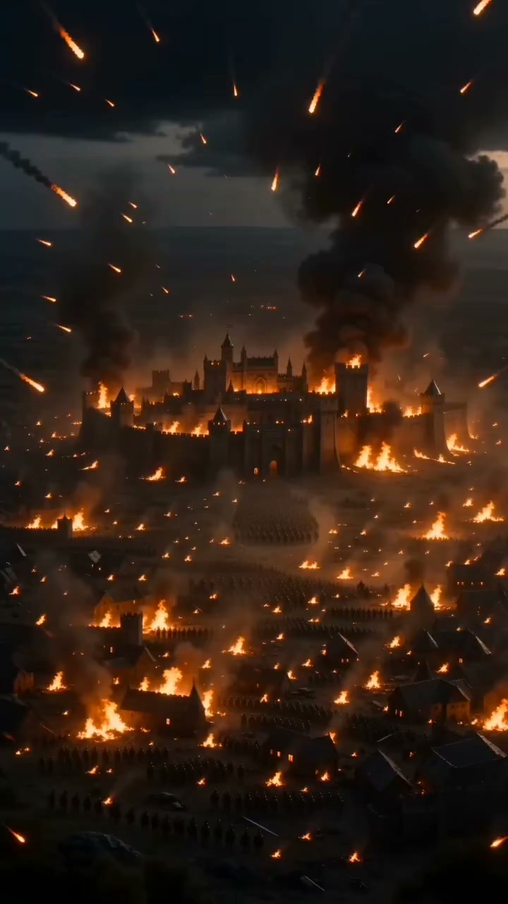 燃烧堡垒下的史诗级军队交锋