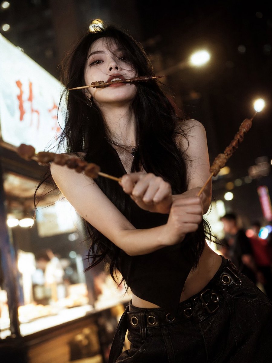 清冷佳人夜市烧烤三刀流