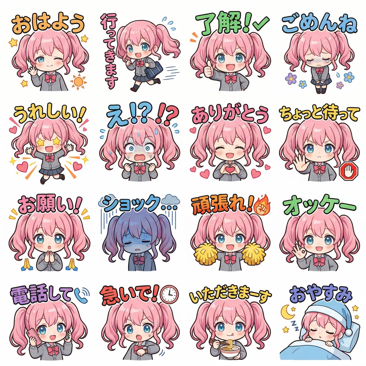 萌系女高中生日常可爱表情包