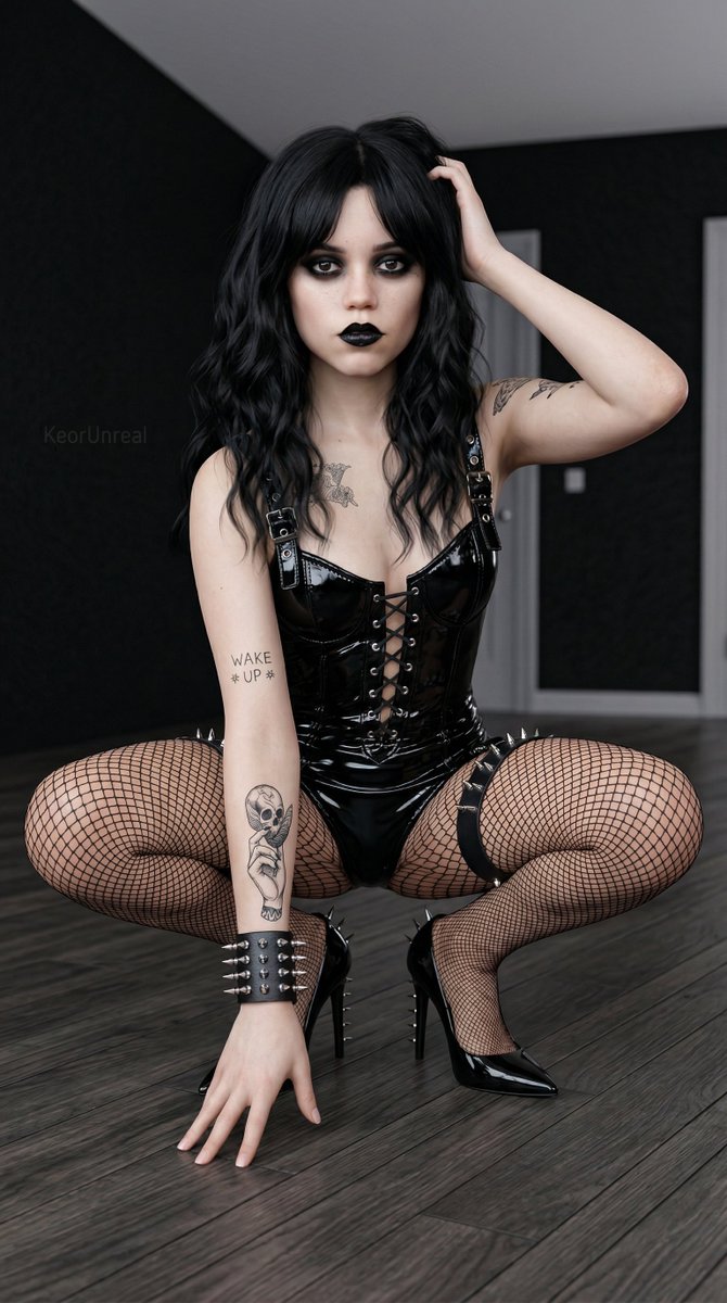 暗黑哥特风安娜德阿玛斯魅惑蹲姿