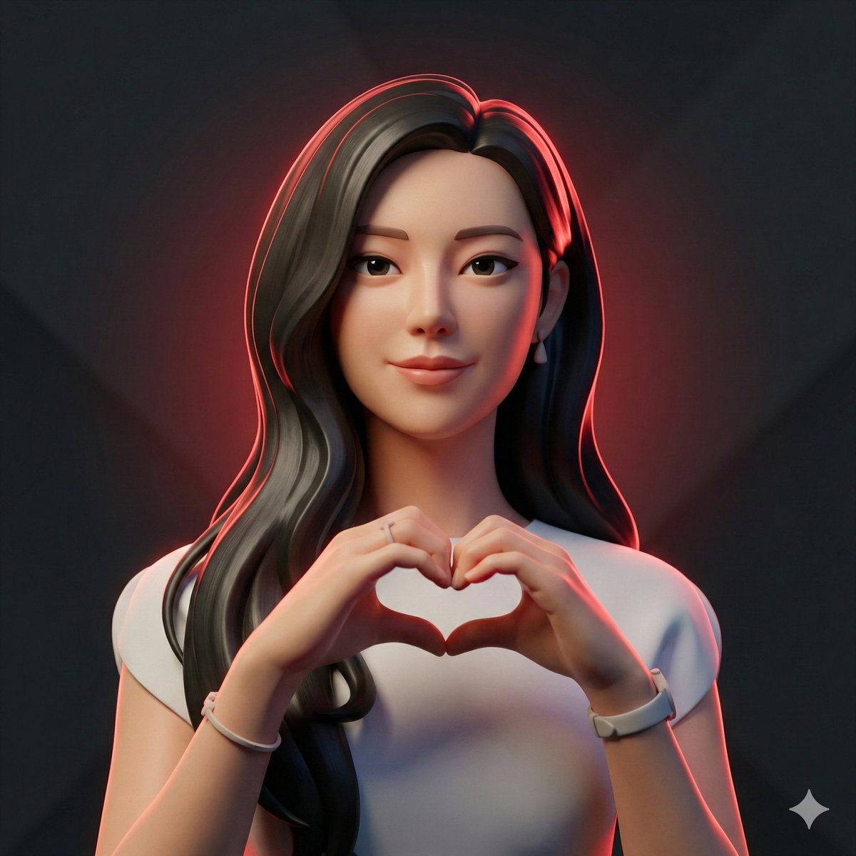 暗夜红光映衬的极简潮玩