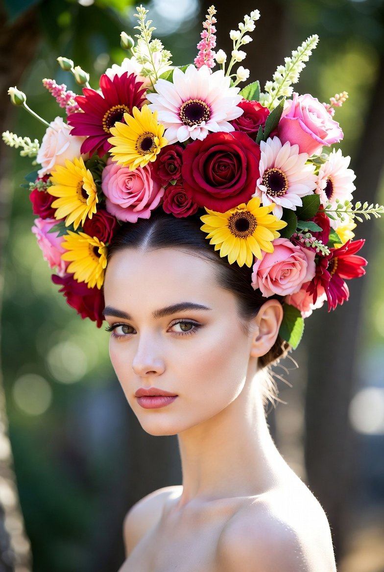 一次性胶片风巨型花环时尚少女