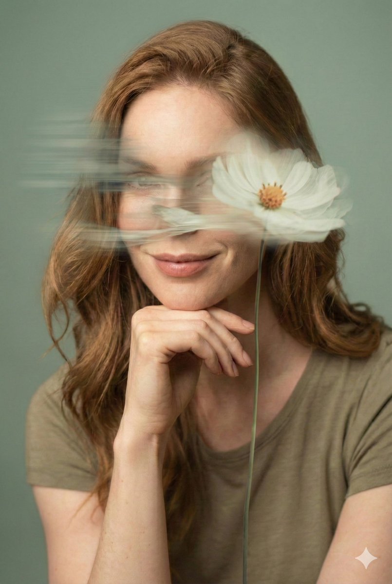 梦幻飞花下的艺术人像