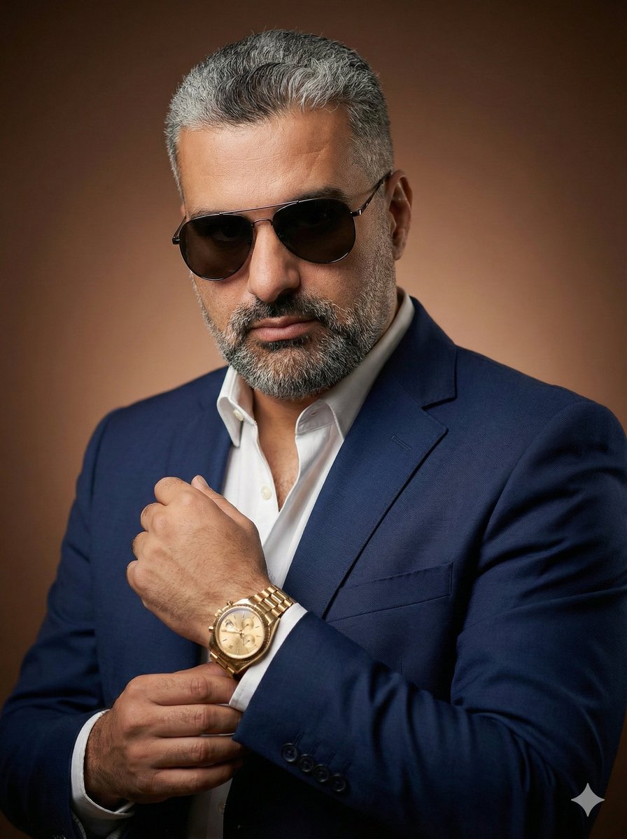 深蓝西装绅士的优雅时尚大片