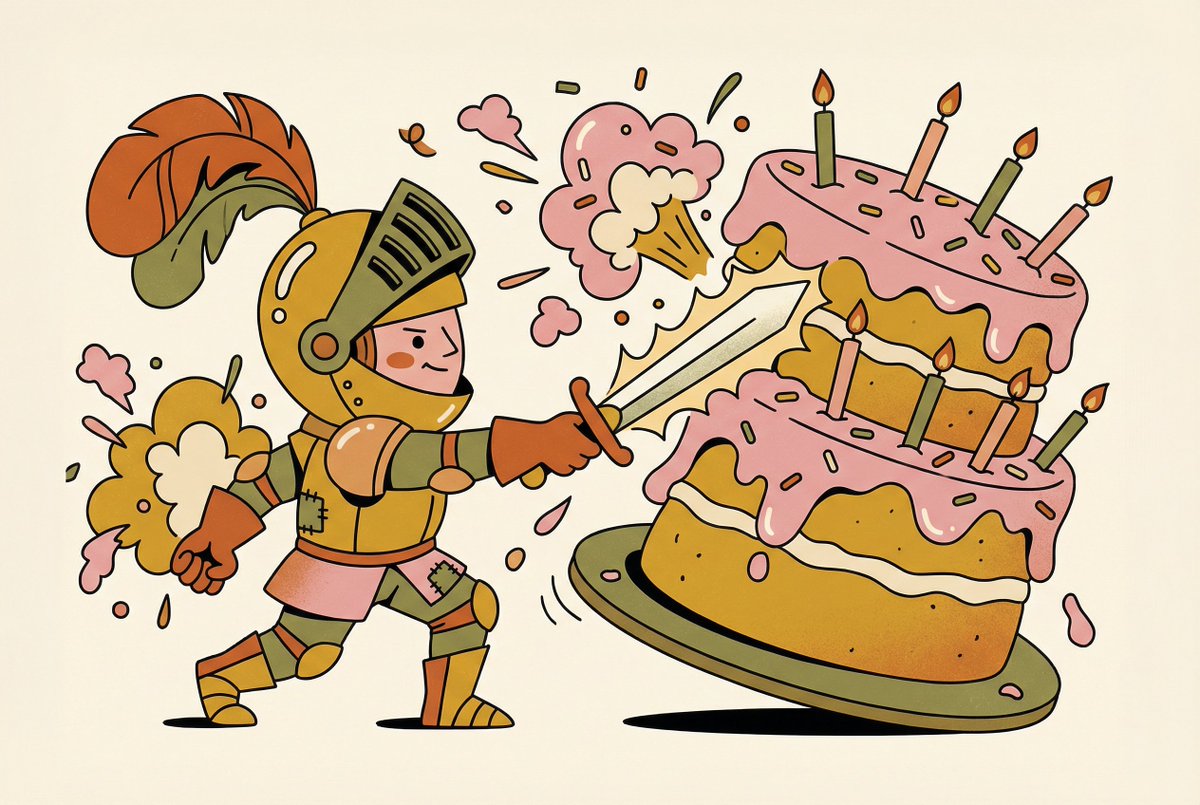 勇猛骑士激战巨型粉色蛋糕