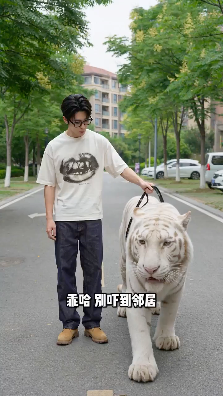 猛虎被泰迪吓坏的爆笑反差瞬间