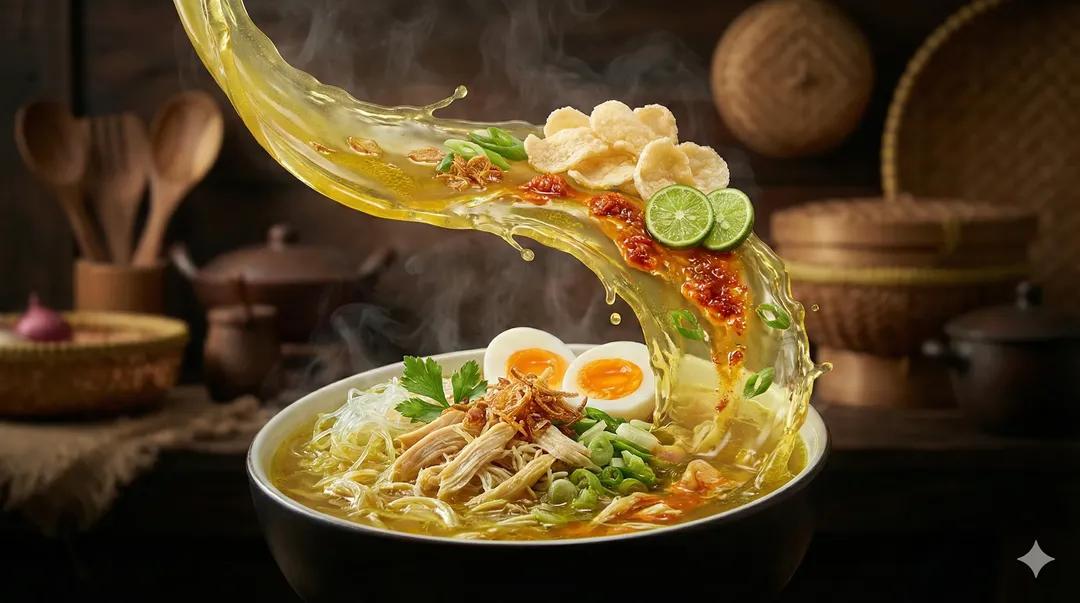 凌空飞舞的诱人热汤面商业大片