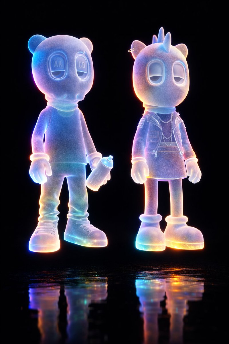 透明磨砂全息人物的悬浮幻境