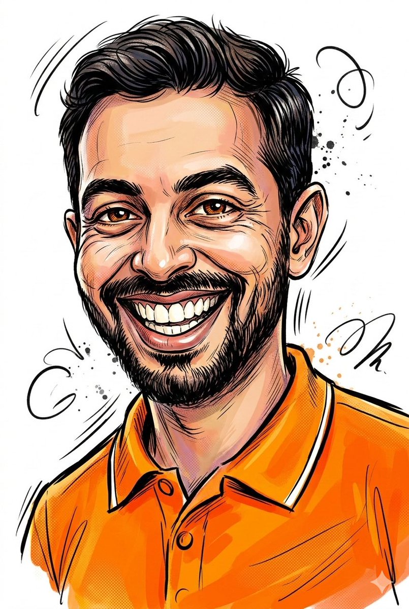 搞怪夸张的手绘墨水素描卡通