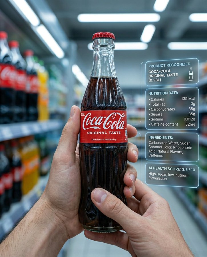 超写实未来超市AI全息营养扫描