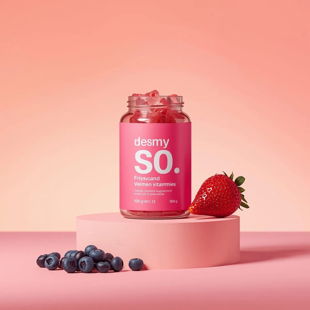 晶莹粉润软糖罐商业大片