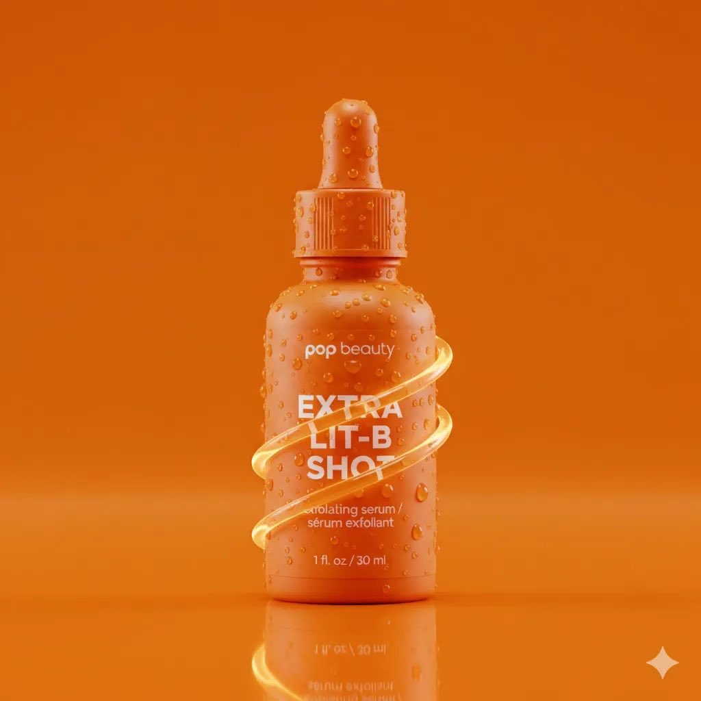 流光环绕的鲜橙精华液特写