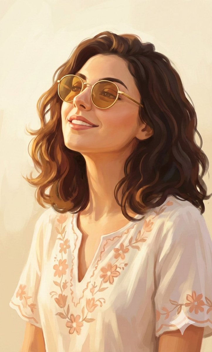 沐浴金阳的复古墨镜少女