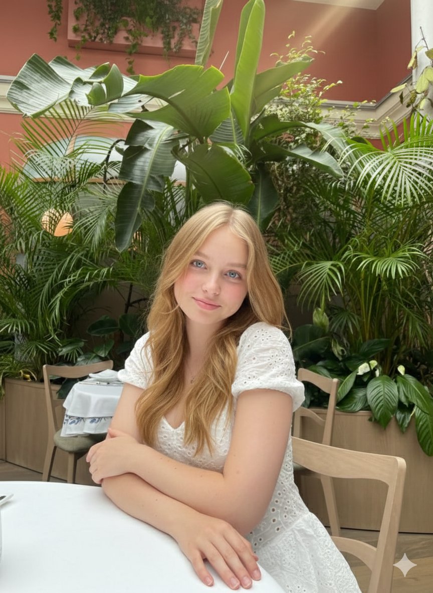 沐浴金色阳光的北欧绝美温室少女