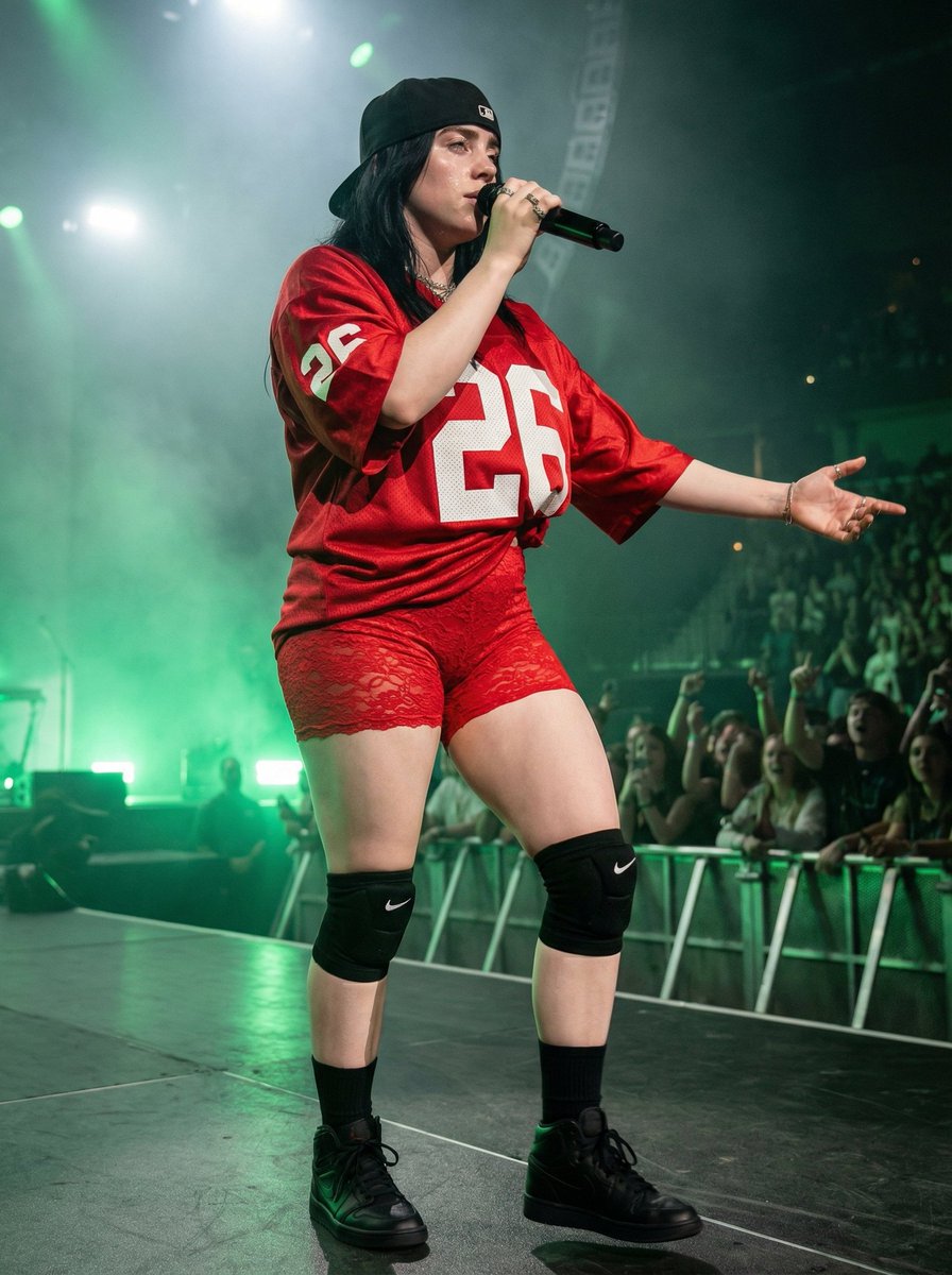 绿光下的红衣拽姐主唱