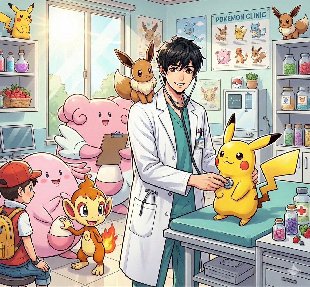 漫步宝可梦诊所的治愈系医师