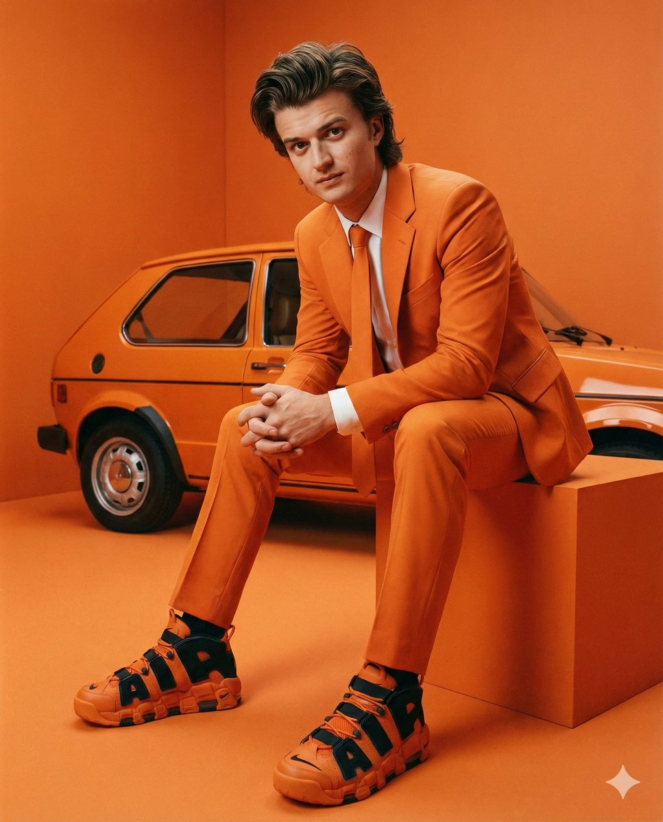 强光影橙色空间的高级时装大片