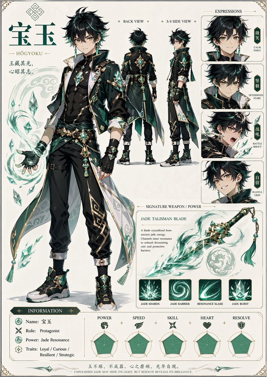 热血少年宝玉角色设定图