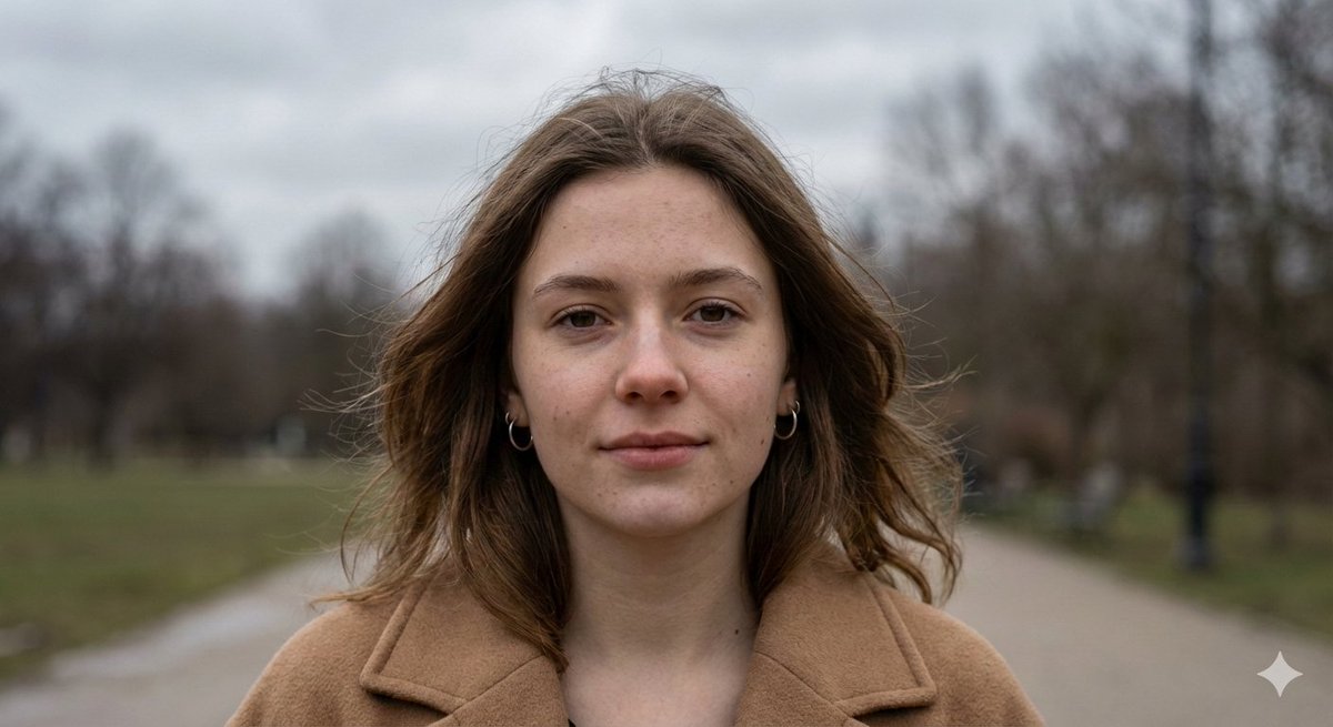 微风晨光下的超写实 Z 世代女性人像