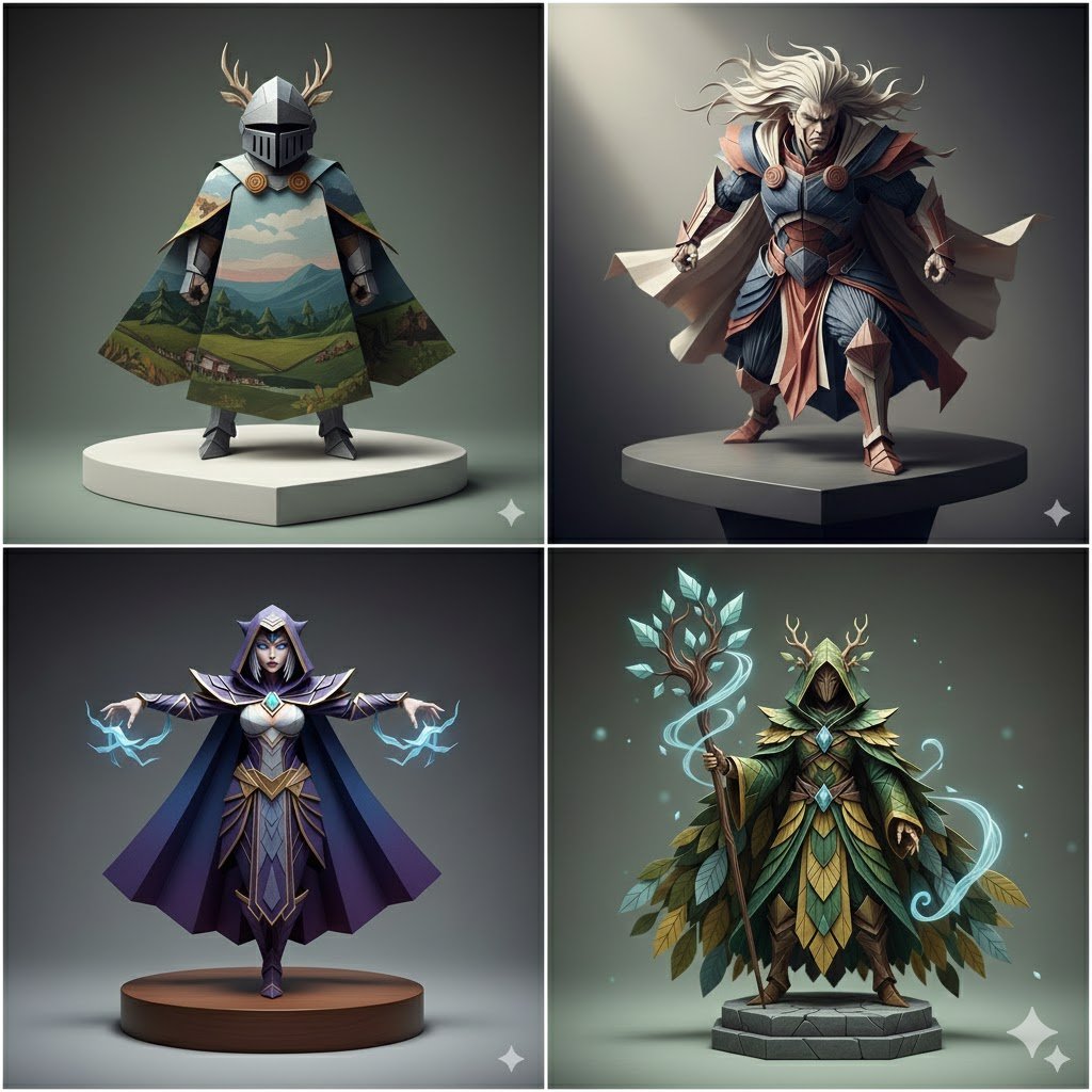 超写实几何折纸人物雕塑