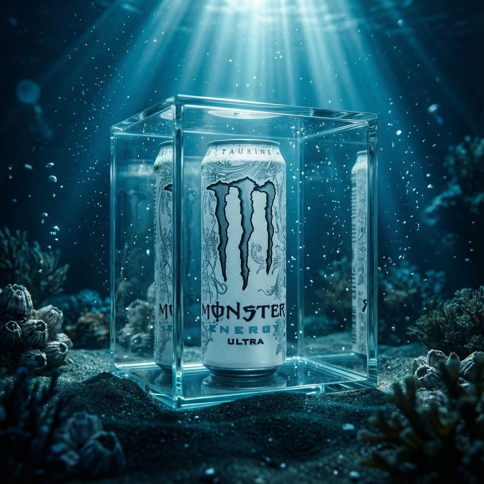 冰透白罐能量饮电影级大片