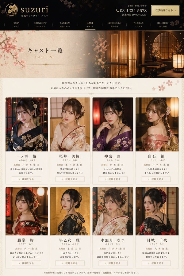 和风歌舞伎酒吧歌手列表页