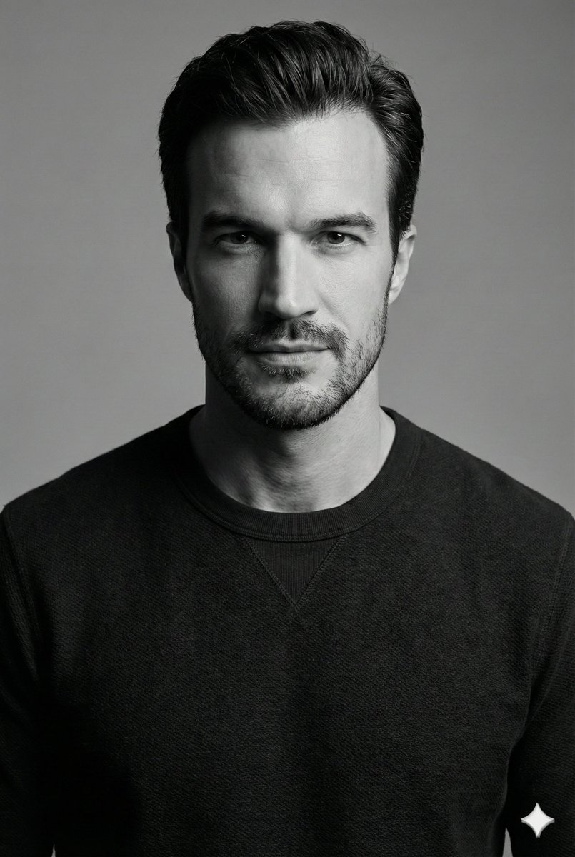 光影雕刻的黑白质感男士肖像