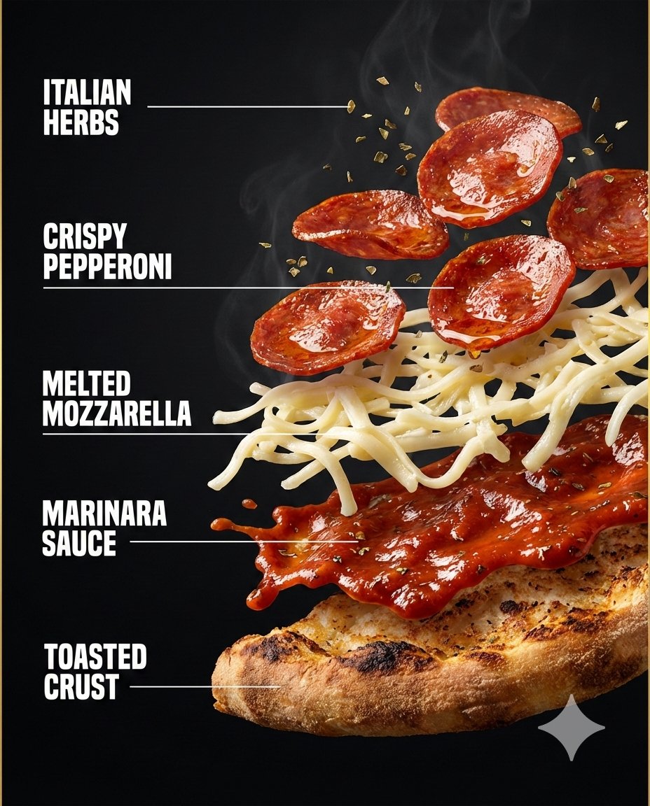 悬浮食材的高级快餐广告大片