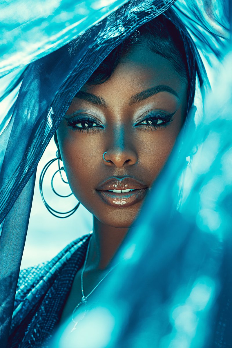 奢华魅力黑人女性海滨摄影