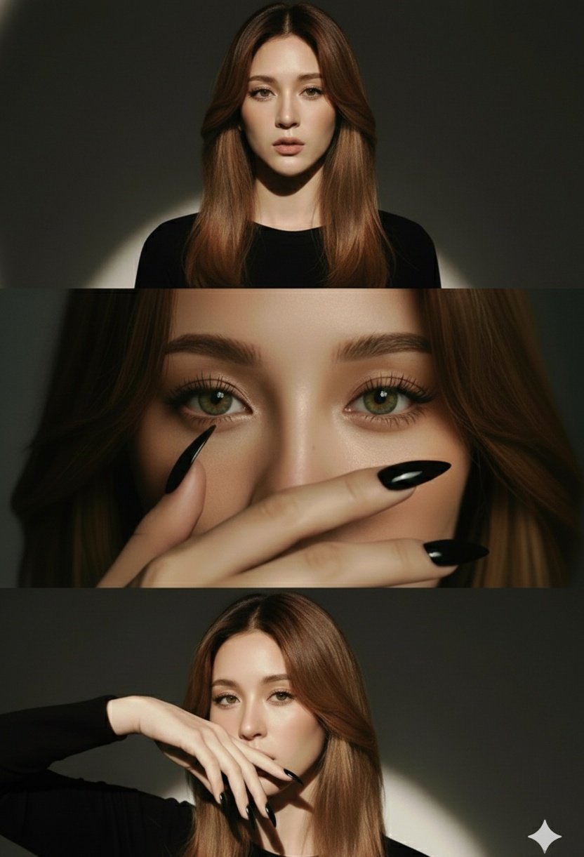 奢华三联画时尚肖像