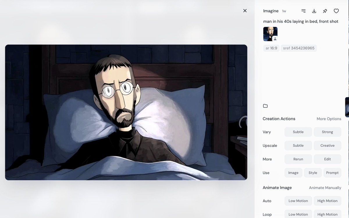 中年男子卧床正面特写镜头