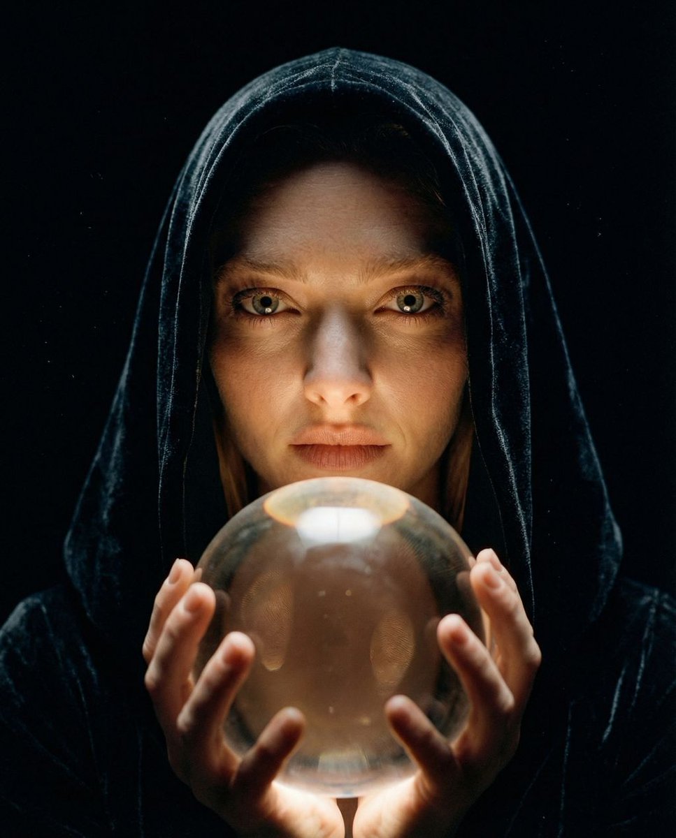 午夜兜帽下的预言球折射幽光