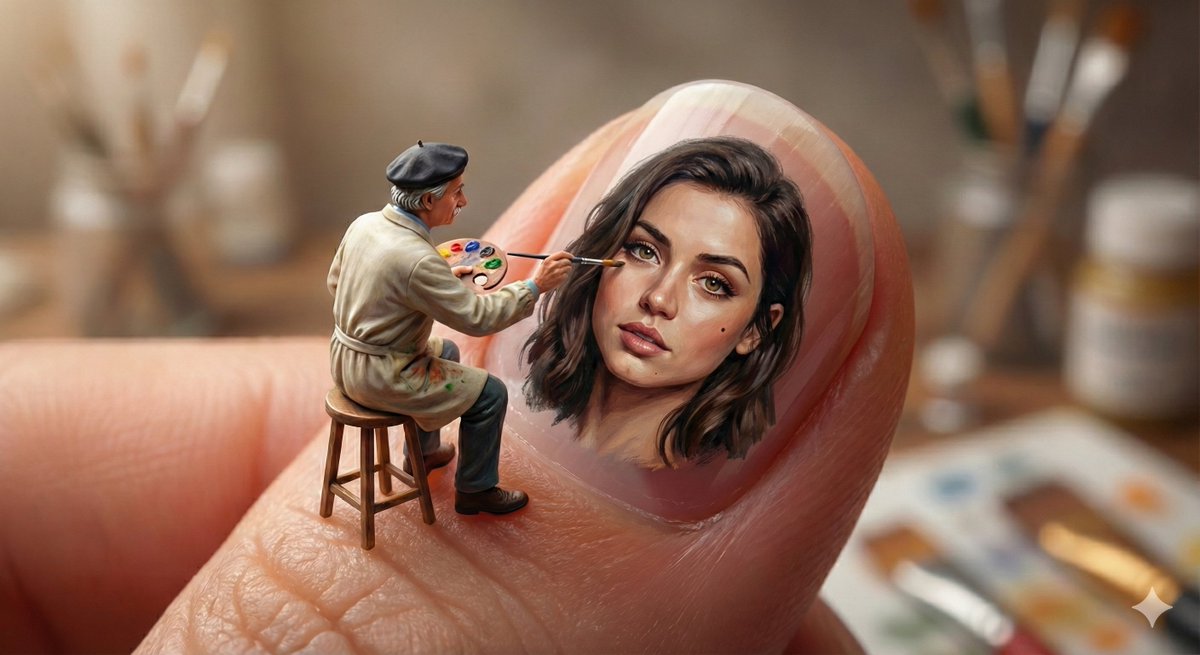 指尖上的微观奇迹：微型艺术家在指甲上作画