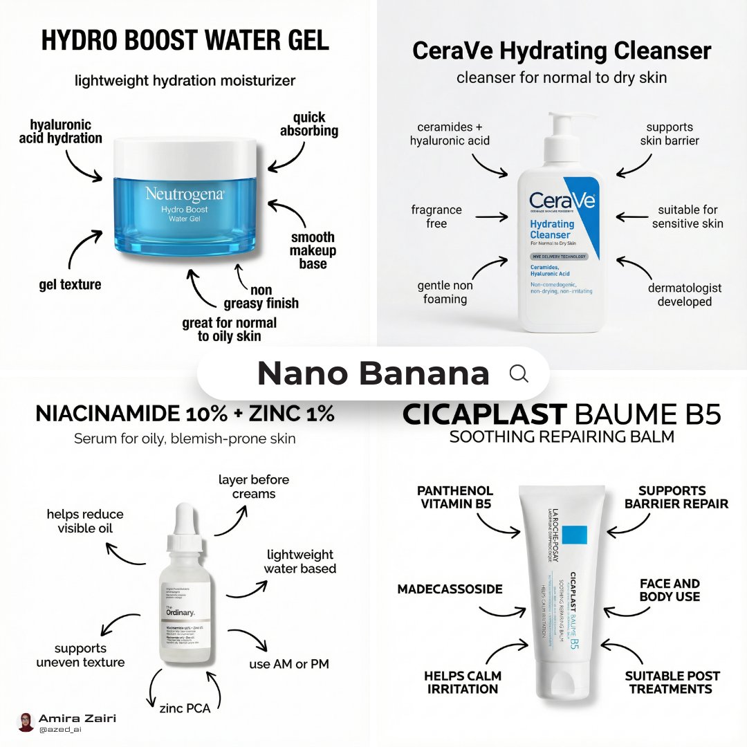 极简护肤产品信息海报