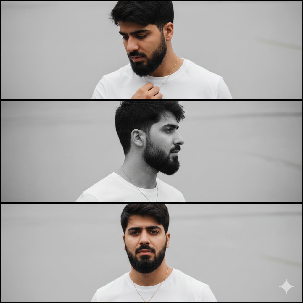 极简黑白男模电影三联画