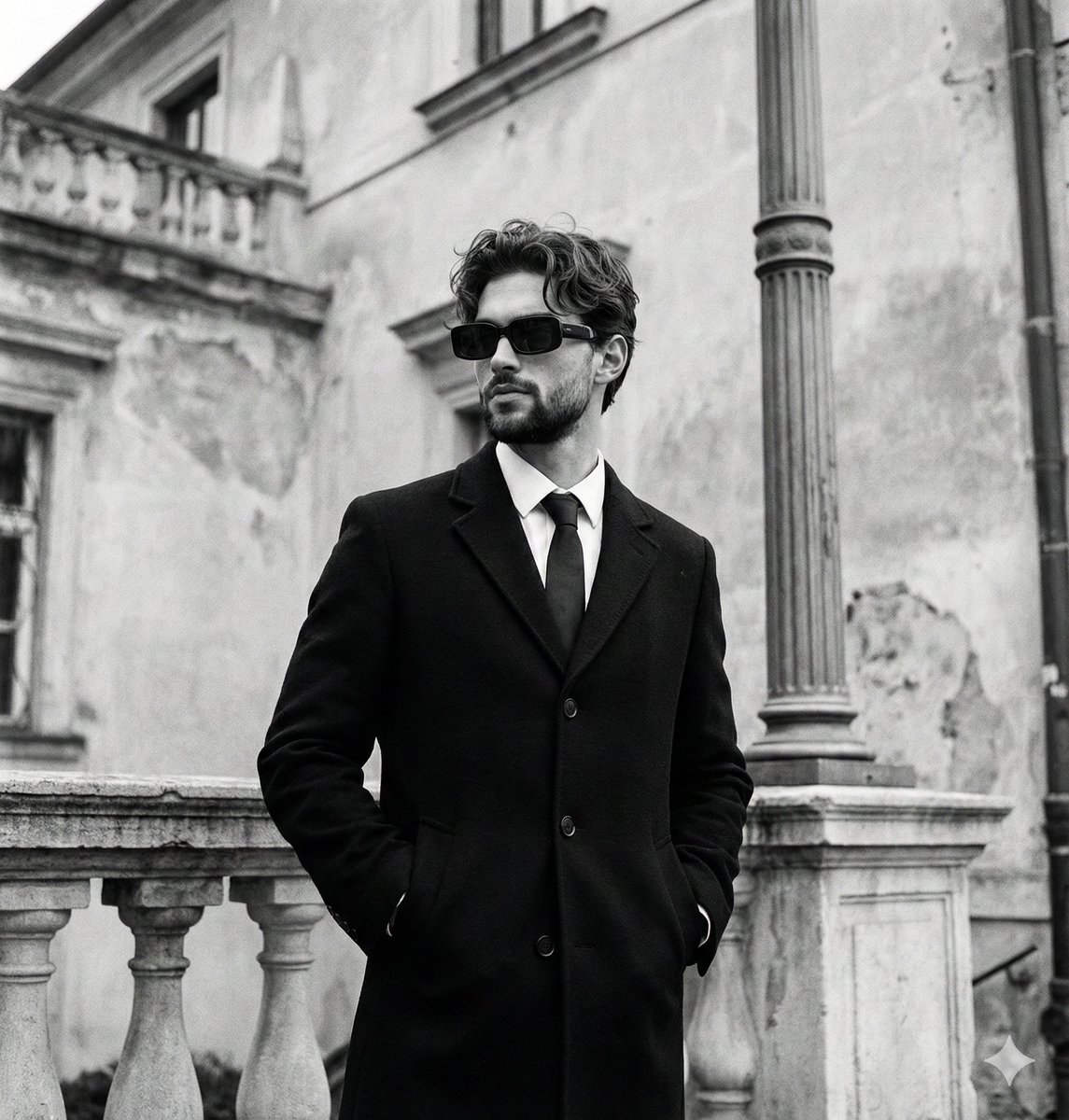 黑白光影下的摩登绅士