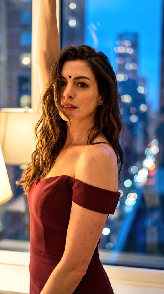 夜幕都市窗畔的南亚异域佳人