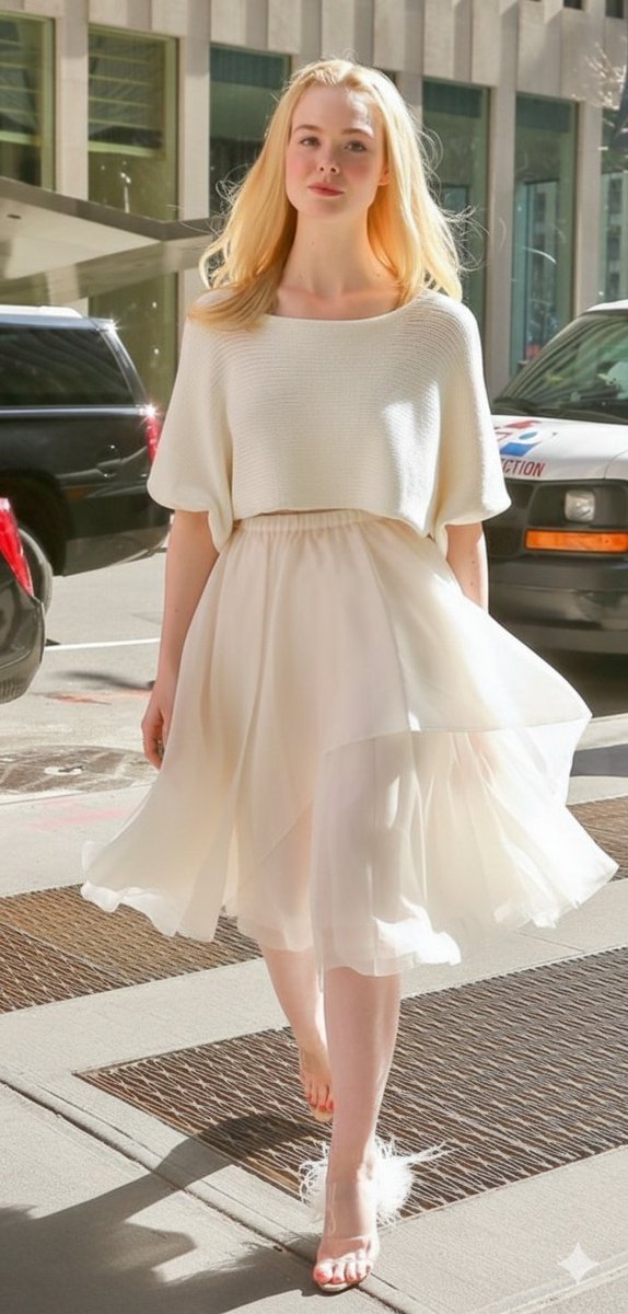 纽约街头金发女孩的高级极简风