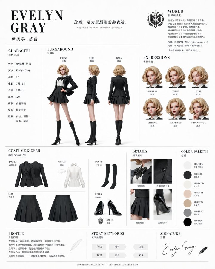 官方角色设定资料卡