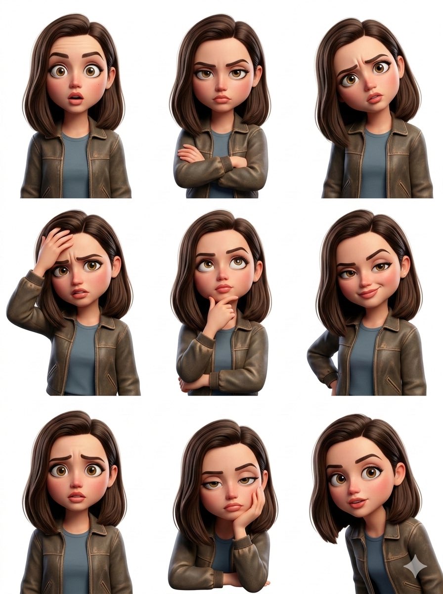 皮克斯风格男孩九宫格表情包贴纸