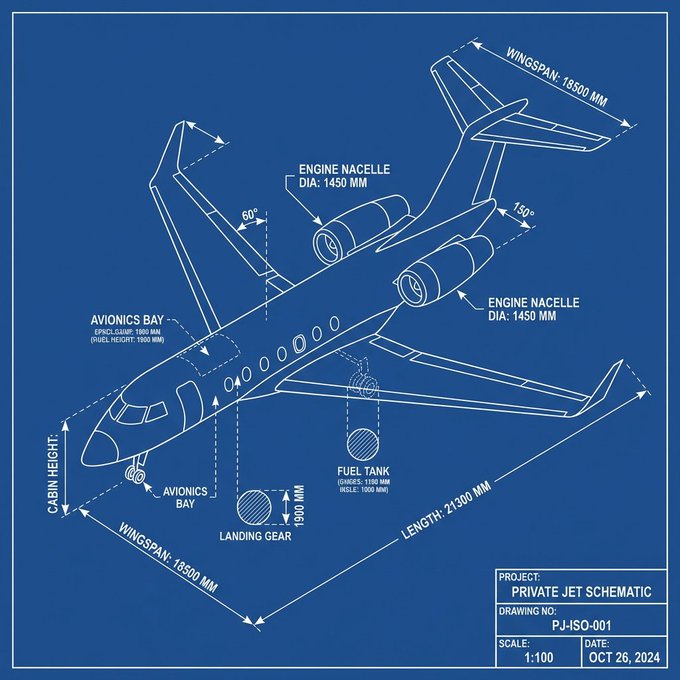 精密蓝图线稿图