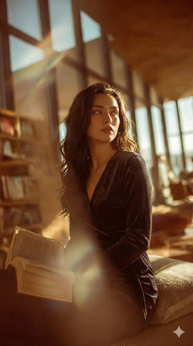 逆光阁楼里的静谧阅读时光