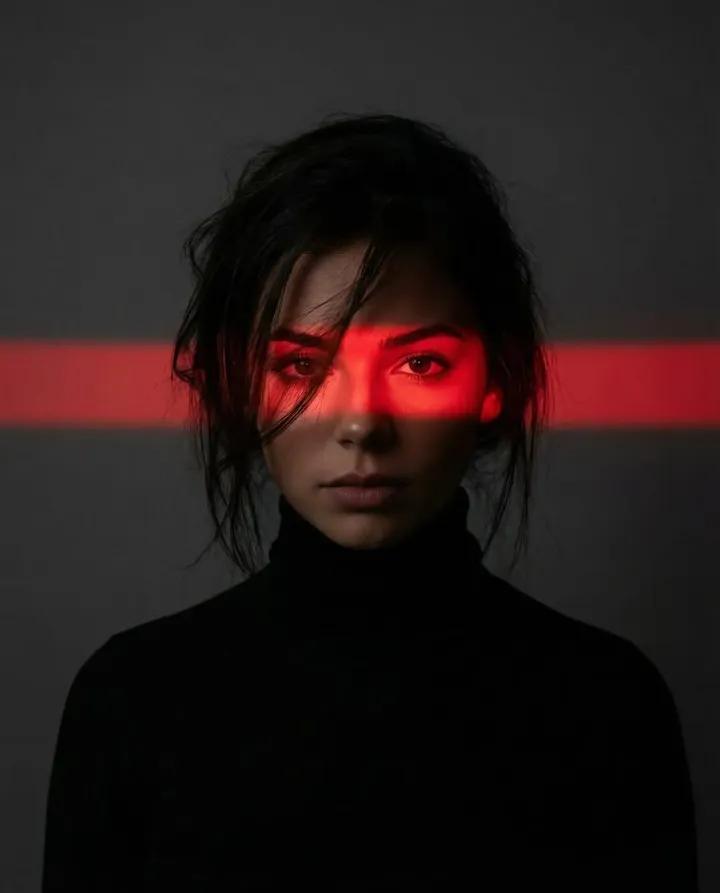 红光撕裂暗影的极致凝视