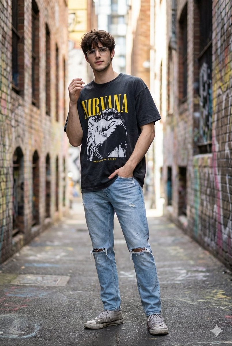 涂鸦深巷中的松弛感街拍