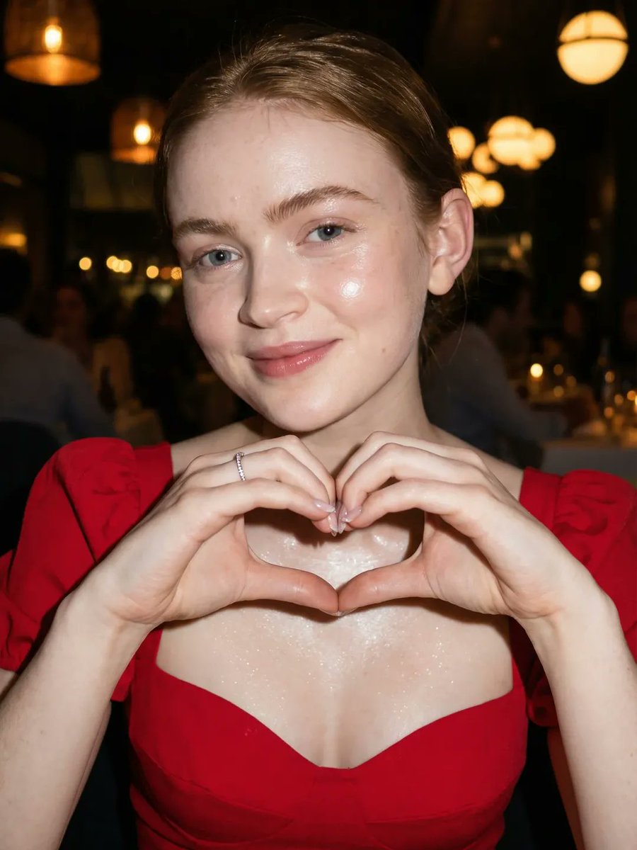 红衣萨迪辛克暗夜餐厅比心肖像