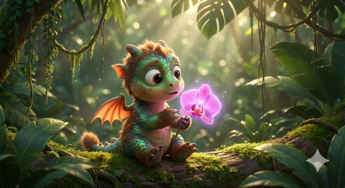 树懒龙鳞萌宝手捧魔法兰花